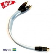 Y-Link adaptér pro subwoofery Supra Y-LINK 1RCA-2RCA F-M BLUE 25CM