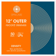 Spincare DENSITY 12 Inch 400g Polythene Outer Vinyl Record Sleeves - 50 ks