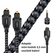 Audioquest Carbon Optilink 0,75 m - optický kabel Toslink (+ 3,5 mm mini adaptér)