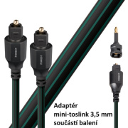 Optický kabel Audioquest Forest Optilink 12,0 m - Toslink (+ 3,5 mm mini adaptér)