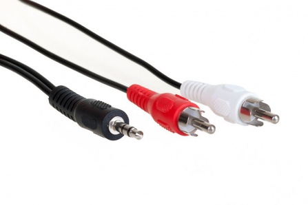 AQ KAM050 - stereo audio kabel s konektory 3,5 mm Jack - 2 x RCA, 5,0 m