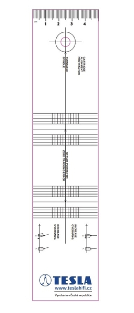 TESLA Cartridge and VTA Alignment Protractor 2v1