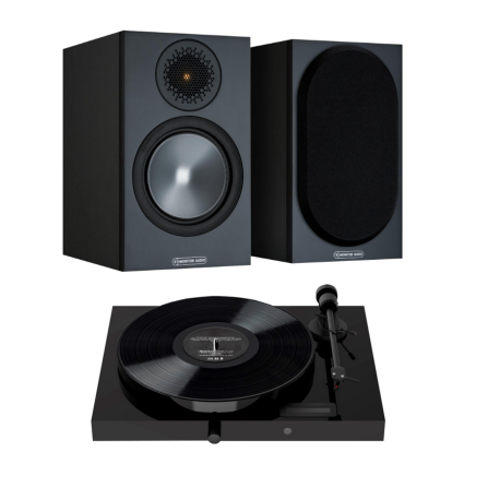 Gramofon Pro-Ject JukeBox E1 + Reproduktory Monitor Audio Bronze 50 Black